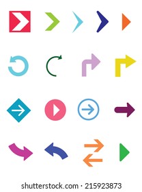 A collection of colorful vector arrow elements