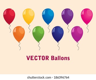 collection of colorful vector balloons