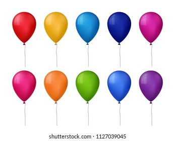 collection of colorful vector balloons on white background