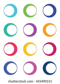 A collection of colorful vector circular design elements