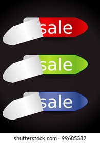 Collection of colorful vector sale tickets, labels, stamps, stickers, corners, tags