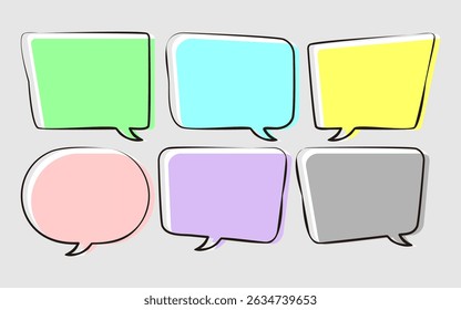 Collection of colorful vector speech bubbles for chat, conversation, and communication designs