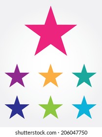 A Collection Of Colorful Vector Stars