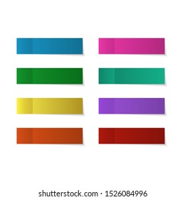 collection of colorful vector sticky notes, transparent shadows