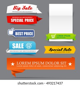 Collection of colorful web tag banner promotion sale discount style vector illustration eps10