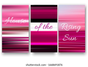 Collection of colourful gradient backgrounds for cover design or wallpaper for smartphone. Bright pink colours of ocean dawn 