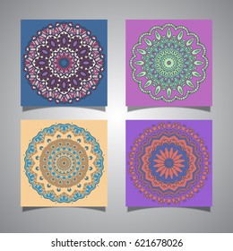 Colección de coloridos diseños de mandala