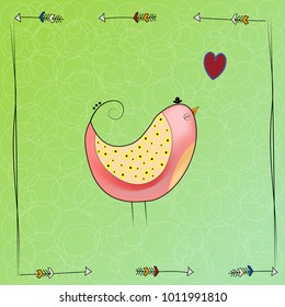 collection of comic birds in cartoon style. Cute characters. Vector background.