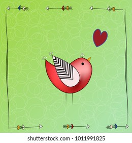 collection of comic birds in cartoon style. Cute characters. Vector background.