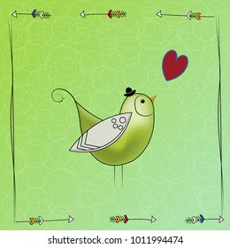 collection of comic birds in cartoon style. Cute characters. Vector background.