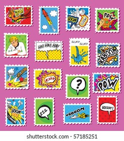Collection of Comic Book Style post stamps