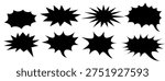 Collection Comic chat. explosion shapes on white background