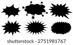 Collection Comic chat. explosion shapes on white background