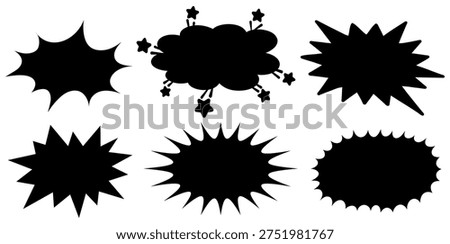 Collection Comic chat. explosion shapes on white background