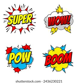 Collection comic speech bubble expression set