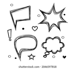 A collection of comic  speech bubbles. comic speech bubbles doodle set
