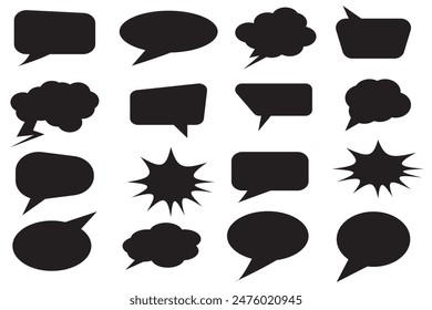 Collection of comic speech bubbles set. colorful retro speech bubbles set on white background. vector illustration.