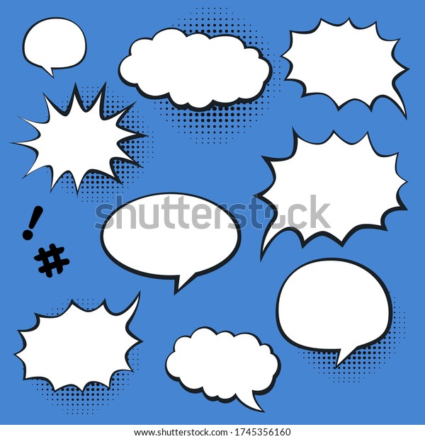 collection of comic speech bubbles vector. different shapes abstract