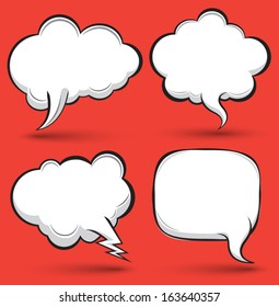A collection of comic style speech bubbles. Vector illustration. / can use for promotion / banner / tag label / object  for business  drawing style.