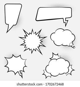 Collection of comic style speech bubbles. Vector illustration.