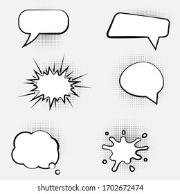 Collection of comic style speech bubbles. Vector illustration.