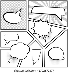 Collection of comic style speech bubbles. Vector illustration.