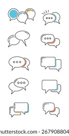 Collection of communication bubbles representing conversation and discussion. .