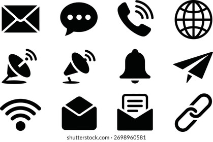 Colección de íconos de comunicación para App de Sitio web y proyectos de Diseño gráfico