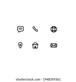 Collection of communication symbols. Contact, e-mail, mobile phone, message icons. Vector illustration Design