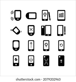 Collection Communication Symbols Mobile Phone Wireless Stock Vector ...