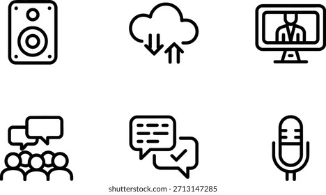 Colección de íconos de comunicación y tecnología