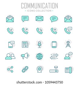 Collection of communication thin line icons. Vector eps 10