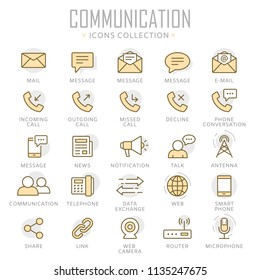 Collection of communication thin line icons. Vector eps 10