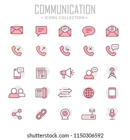 Collection of communication thin line icons. Vector eps 10