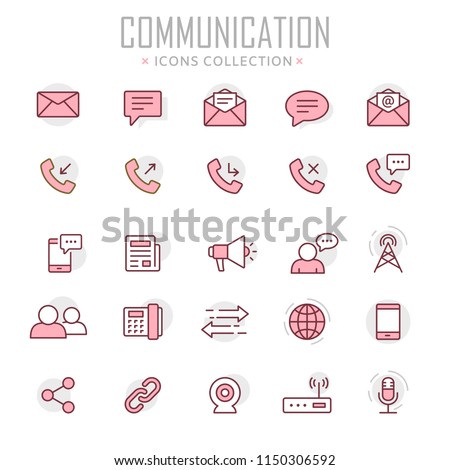 Collection of communication thin line icons. Vector eps 10