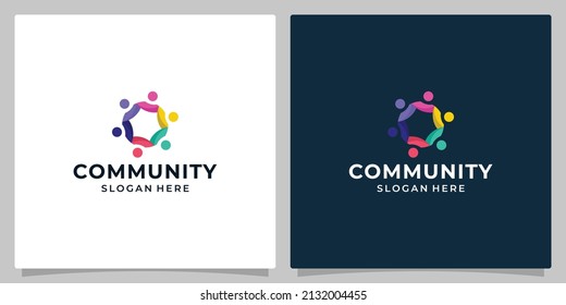 Collection Community Logo Icon Elements Template. Community Human Logo Template Vector. Community Health Care. Abstract Community Logo. Vector Premium