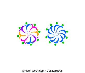 Collection of Community and Network Logo Template Vector Icon