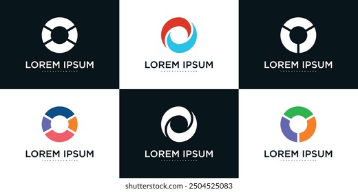 Collection of company logo design elements, abstract circles. Premium Vector