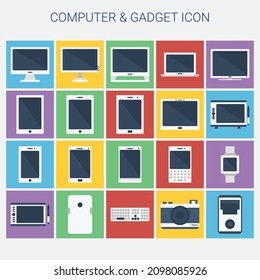 Collection of computer and gadget icons