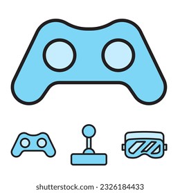 collection of computer hardware and gadgets minimalistic icons