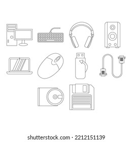 collection of computer icon vector