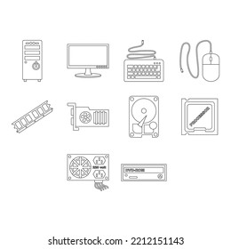 collection of computer icon vector