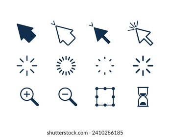 Collection of computer mouse cursors. Vector illustration. Cursor icons. 