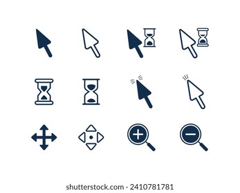 Collection of computer mouse cursors. Vector illustration. Cursor icons. 