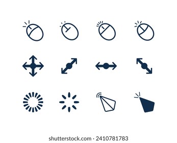 Collection of computer mouse cursors. Vector illustration. Cursor icons. 