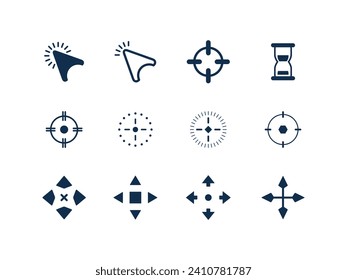 Collection of computer mouse cursors. Vector illustration. Cursor icons. 