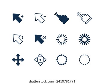 Collection of computer mouse cursors. Vector illustration. Cursor icons. 