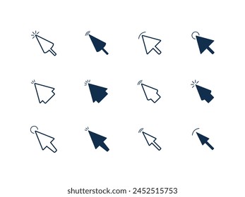 Collection of computer mouse cursors. Vector illustration. Cursor icons. 