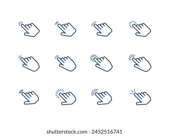 Collection of computer mouse cursors. Vector illustration. Cursor icons. 