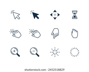 Collection of computer mouse cursors. Vector illustration. Cursor icons. 